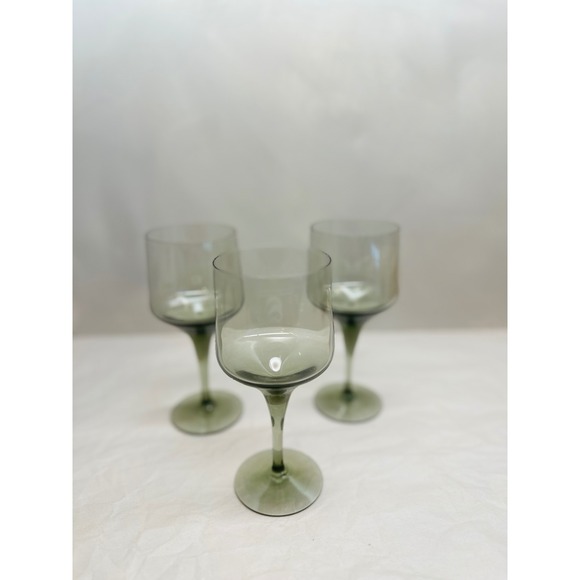 Other - Vintage Rare MCM Orrefors Rhapsody Smoked Crystal Wine Glass Set of 3 6.25 in